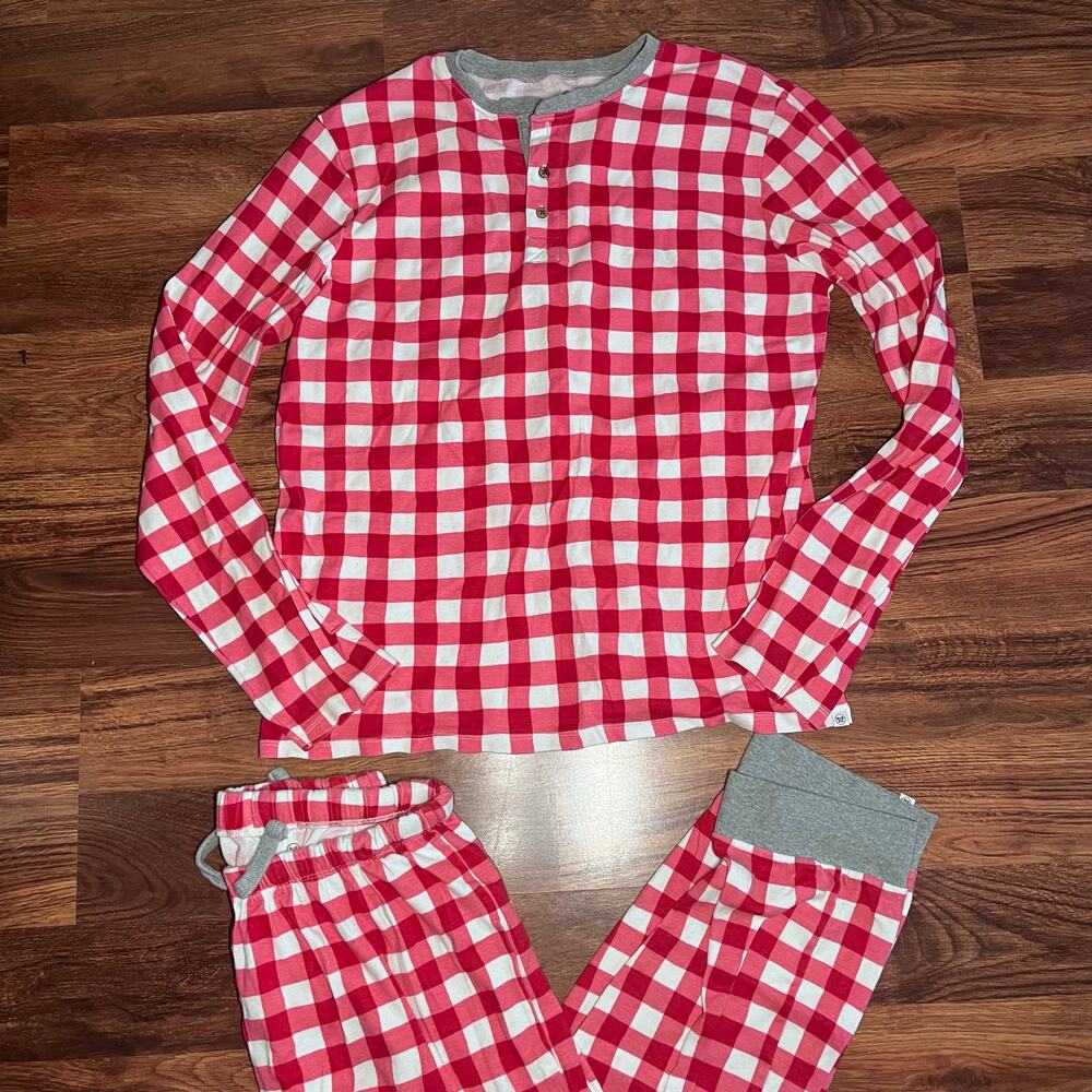 Honest Organic Cotton Pajamas Adult Medium Red Christmas Plaid